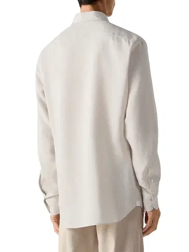 Zegna Men's Oasi Lino Shirt - Light Beige - Size XXL | Thumbnail 3