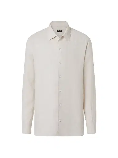Zegna Men's Oasi Lino Shirt - Light Beige - Size XXL | Thumbnail 1