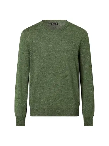 Zegna Men's Silk Cashmere and Linen Crewneck Sweater | Thumbnail 1 Zegna Men's Silk Cashmere and Linen Crewneck Sweater | Thumbnail 1