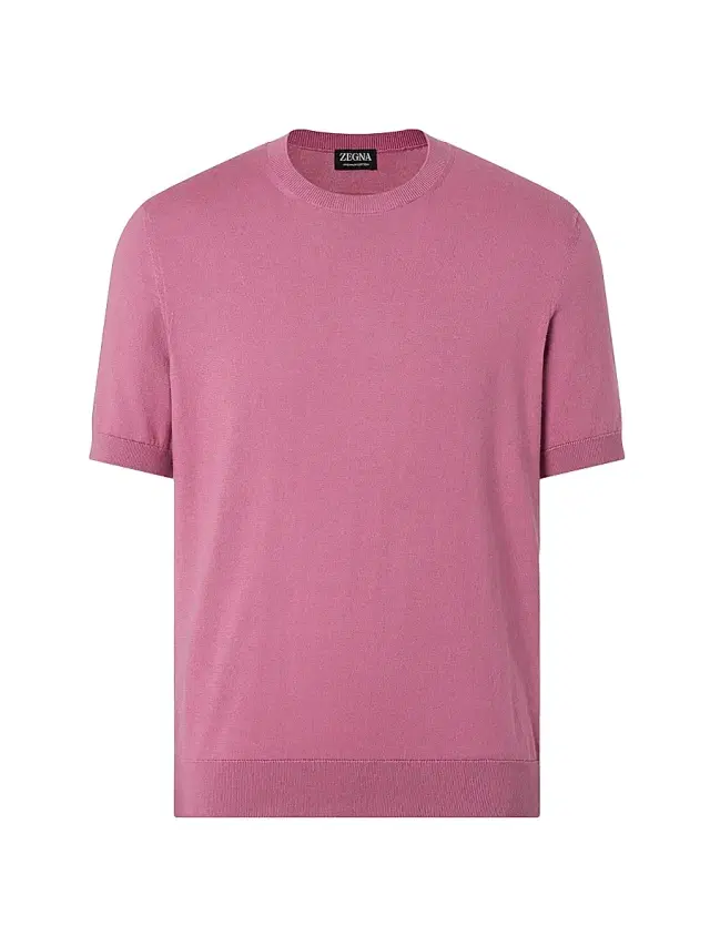 ZEGNA Men's Premium Cotton T-Shirt - Pink