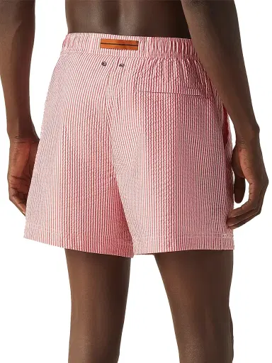 Zegna Men's Striped Swim Trunks - Dark Pink - Size Medium | Thumbnail 3