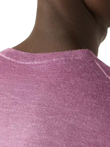 Zegna Men's Silk Cashmere and Linen Crewneck Sweater - Pink Melange - Size 48 | Thumbnail 4