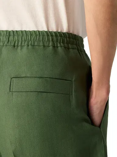 Zegna Men's Oasi Lino Shorts - Pine Green - Size 40 | Thumbnail 5