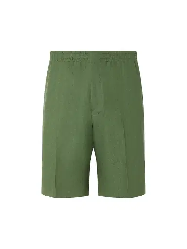Zegna Men's Oasi Lino Shorts - Pine Green - Size 40 | Thumbnail 1