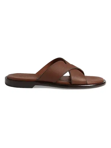 Zegna Men's Leather Sandals - Almond Brown - Size 11.5 | Thumbnail 1 Zegna Men's Leather Sandals - Almond Brown - Size 11.5 | Thumbnail 1