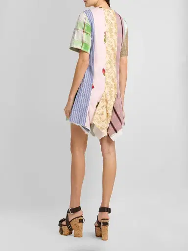 MOSCHINO Women's Patchwork Print Cotton Mini Dress - Size 4 | Thumbnail 3 MOSCHINO Women's Patchwork Print Cotton Mini Dress - Size 4 | Thumbnail 3