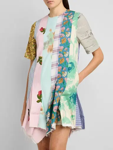 MOSCHINO Women's Patchwork Print Cotton Mini Dress - Size 4 | Thumbnail 5 MOSCHINO Women's Patchwork Print Cotton Mini Dress - Size 4 | Thumbnail 5