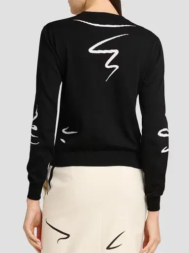 Moschino Women's Patterned Knit Cardigan - Multi | Thumbnail 3