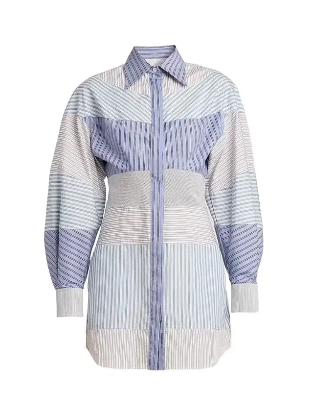 Moschino Women's Striped Cotton Poplin Shirtdress