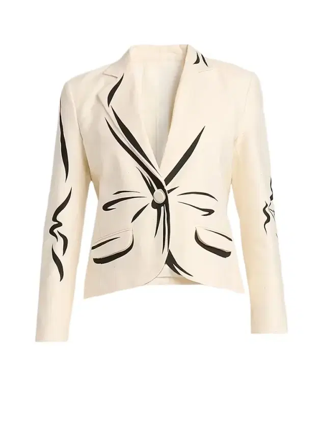 Moschino Women's Trompe-L'oeil Tailored Cotton Jacket - Multi White