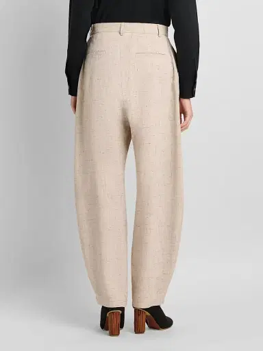 MOSCHINO Women's Tweed Tapered-Leg Trousers - Multi Beige | Thumbnail 3