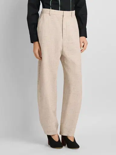 MOSCHINO Women's Tweed Tapered-Leg Trousers - Multi Beige | Thumbnail 4