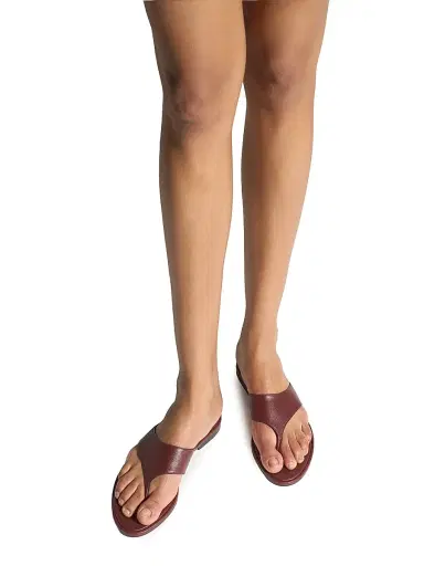aeyde Women's Amaya Leather Flat Sandals - Port - Size 6.5 | Thumbnail 3 aeyde Women's Amaya Leather Flat Sandals - Port - Size 6.5 | Thumbnail 3