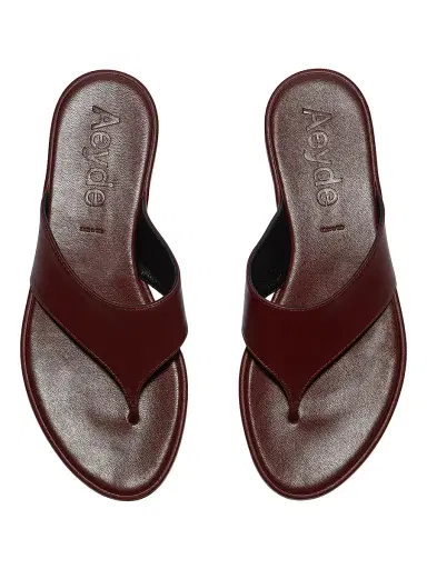 aeyde Women's Amaya Leather Flat Sandals - Port - Size 6.5 | Thumbnail 4 aeyde Women's Amaya Leather Flat Sandals - Port - Size 6.5 | Thumbnail 4
