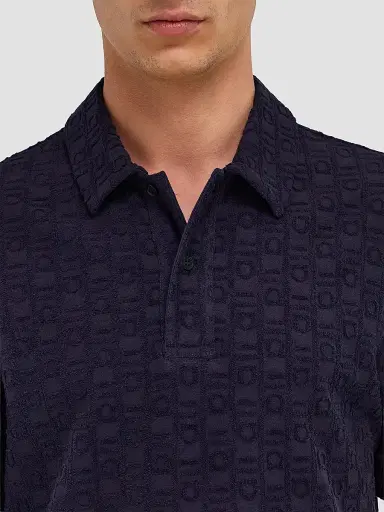 Ferragamo Men's Monogram Cotton Polo Shirt | Thumbnail 5