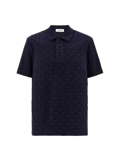 Ferragamo Men's Monogram Cotton Polo Shirt | Thumbnail 1