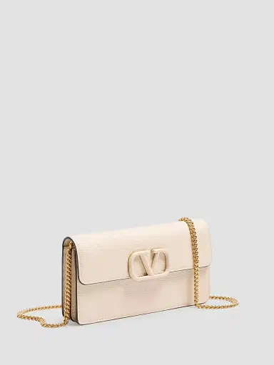 Valentino Garavani Women's VLogo Signature Grainy Calfskin Wallet with Chain | Thumbnail 3