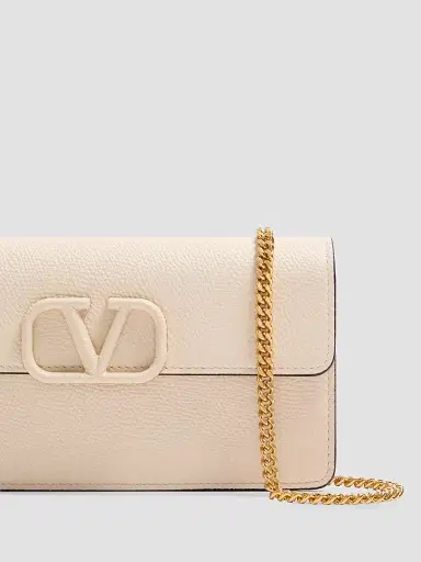 Valentino Garavani Women's VLogo Signature Grainy Calfskin Wallet with Chain | Thumbnail 7