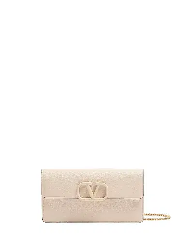 Valentino Garavani Women's VLogo Signature Grainy Calfskin Wallet with Chain | Thumbnail 1