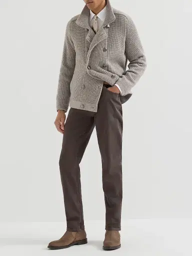 Brunello Cucinelli Men's Lightweight Denim Traditional Fit Five-Pocket Jeans - Brown - Size 50 | Thumbnail 6 Brunello Cucinelli Men's Lightweight Denim Traditional Fit Five-Pocket Jeans - Brown - Size 50 | Thumbnail 6