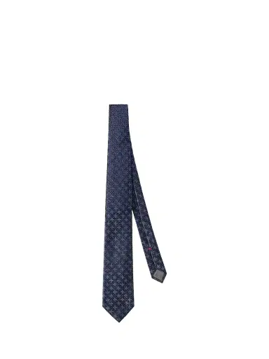 Brunello Cucinelli Men's Silk Tie with Geometric Floral Pattern | Thumbnail 1 Brunello Cucinelli Men's Silk Tie with Geometric Floral Pattern | Thumbnail 1