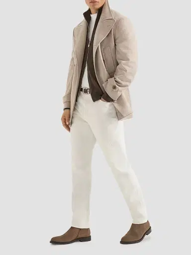 Brunello Cucinelli Men's Cashmere High-Neck Cardigan with Zipper - Brown - Size 50 | Thumbnail 2 Brunello Cucinelli Men's Cashmere High-Neck Cardigan with Zipper - Brown - Size 50 | Thumbnail 2