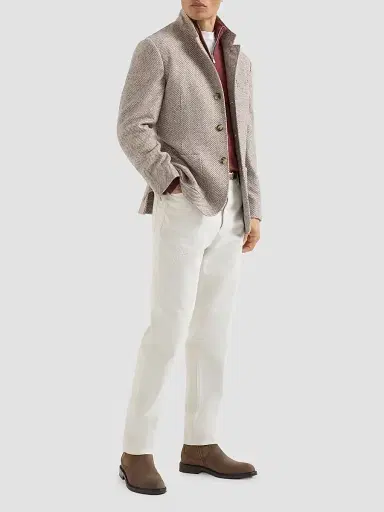 Brunello Cucinelli Men's Cashmere Sweater with Half Zip - Burgundy - Size 48 | Thumbnail 6 Brunello Cucinelli Men's Cashmere Sweater with Half Zip - Burgundy - Size 48 | Thumbnail 6