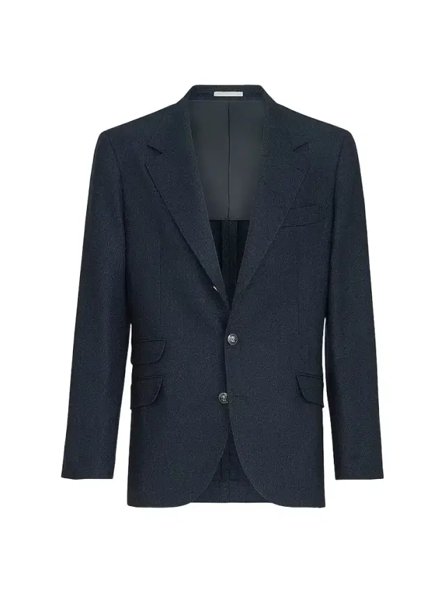 Brunello Cucinelli Men's Mouliné Virgin Wool Twill Deconstructed Cavallo Blazer - Navy Blue