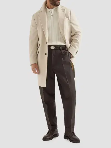 Brunello Cucinelli Men's Cashmere Ribbed Knit Polo Shirt - Panama - Size 48 | Thumbnail 6 Brunello Cucinelli Men's Cashmere Ribbed Knit Polo Shirt - Panama - Size 48 | Thumbnail 6