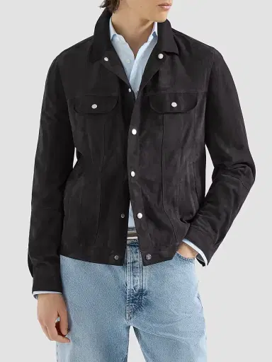 Brunello Cucinelli Men's Suede Four-Pocket Jacket | Thumbnail 2 Brunello Cucinelli Men's Suede Four-Pocket Jacket | Thumbnail 2