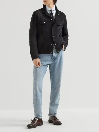 Brunello Cucinelli Men's Suede Four-Pocket Jacket | Thumbnail 6 Brunello Cucinelli Men's Suede Four-Pocket Jacket | Thumbnail 6