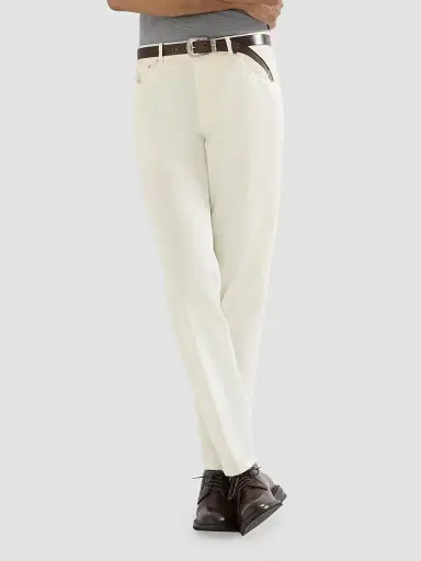 Brunello Cucinelli Men's Five-Pocket Italian Fit Trousers in Cotton Narrow Wale Corduroy - Snow | Thumbnail 5 Brunello Cucinelli Men's Five-Pocket Italian Fit Trousers in Cotton Narrow Wale Corduroy - Snow | Thumbnail 5