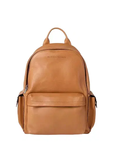 Brunello Cucinelli Men's Cowhide Travel Backpack - Cognac | Thumbnail 1