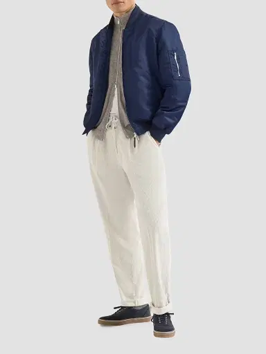Brunello Cucinelli Men's Cashmere High-Neck Cardigan with Zipper - Beige - Size 52 | Thumbnail 2 Brunello Cucinelli Men's Cashmere High-Neck Cardigan with Zipper - Beige - Size 52 | Thumbnail 2