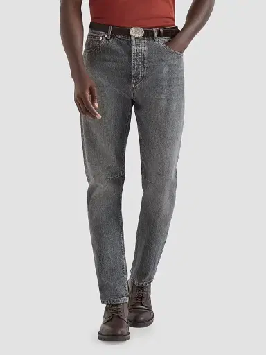 Brunello Cucinelli Men's Greyscale Denim Leisure Fit Five-Pocket Jeans - Medium Grey - Size 48 | Thumbnail 2