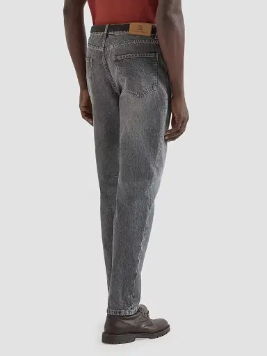 Brunello Cucinelli Men's Greyscale Denim Leisure Fit Five-Pocket Jeans - Medium Grey - Size 48 | Thumbnail 3