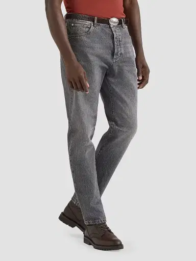 Brunello Cucinelli Men's Greyscale Denim Leisure Fit Five-Pocket Jeans - Medium Grey - Size 48 | Thumbnail 5