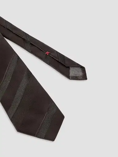 Brunello Cucinelli Men's Regimental Stripe Silk Tie | Thumbnail 2 Brunello Cucinelli Men's Regimental Stripe Silk Tie | Thumbnail 2
