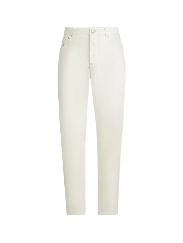 Brunello Cucinelli Men's Garment-Dyed Comfort Denim Five-Pocket Jeans - White
