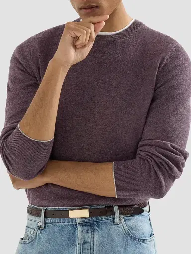 Brunello Cucinelli Men's Cashmere Sweater - Brown - Size 46 | Thumbnail 4
