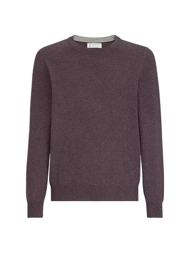 Brunello Cucinelli Men's Cashmere Sweater - Brown