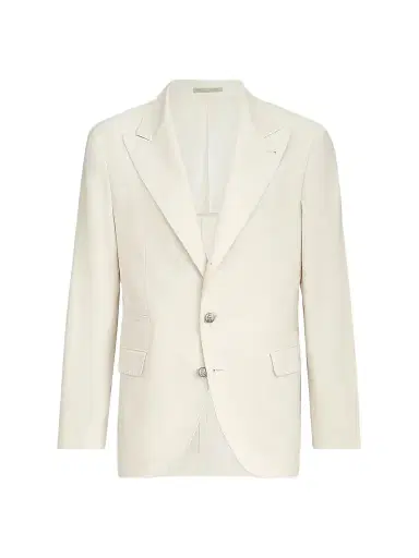 Brunello Cucinelli Men's Sea Island Cotton Narrow Wale Corduroy Deconstructed Blazer - Panama | Thumbnail 1 Brunello Cucinelli Men's Sea Island Cotton Narrow Wale Corduroy Deconstructed Blazer - Panama | Thumbnail 1