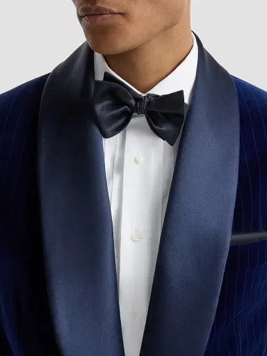 Brunello Cucinelli Men's Cotton and Silk Satin Bow Tie | Thumbnail 2