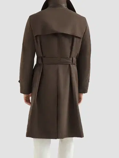 Brunello Cucinelli Men's Water-Resistant Microfiber Motorcycle Trench Coat - Brown - Size 40 | Thumbnail 3 Brunello Cucinelli Men's Water-Resistant Microfiber Motorcycle Trench Coat - Brown - Size 40 | Thumbnail 3