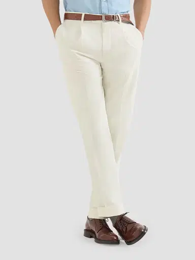 Brunello Cucinelli Men's Sea Island Cotton Narrow Wale Corduroy Trousers - Panama | Thumbnail 5 Brunello Cucinelli Men's Sea Island Cotton Narrow Wale Corduroy Trousers - Panama | Thumbnail 5