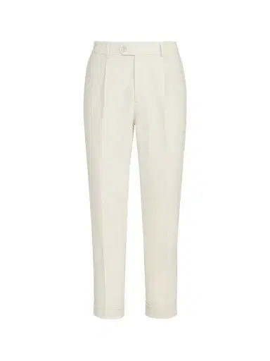 Brunello Cucinelli Men's Sea Island Cotton Narrow Wale Corduroy Trousers - Panama | Thumbnail 1 Brunello Cucinelli Men's Sea Island Cotton Narrow Wale Corduroy Trousers - Panama | Thumbnail 1