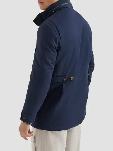 Brunello Cucinelli Men's Water-Resistant Microfiber Parka with Thermore Padding - Navy Blue - Size 50 | Thumbnail 3 Brunello Cucinelli Men's Water-Resistant Microfiber Parka with Thermore Padding - Navy Blue - Size 50 | Thumbnail 3