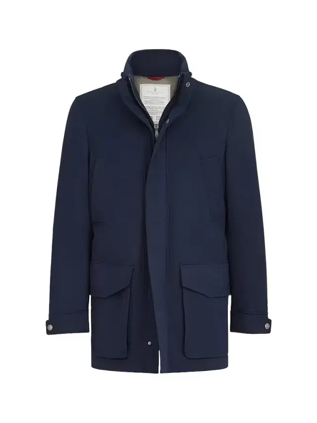 Men's Water-Resistant Microfiber Parka with Thermore Padding - Navy Blue