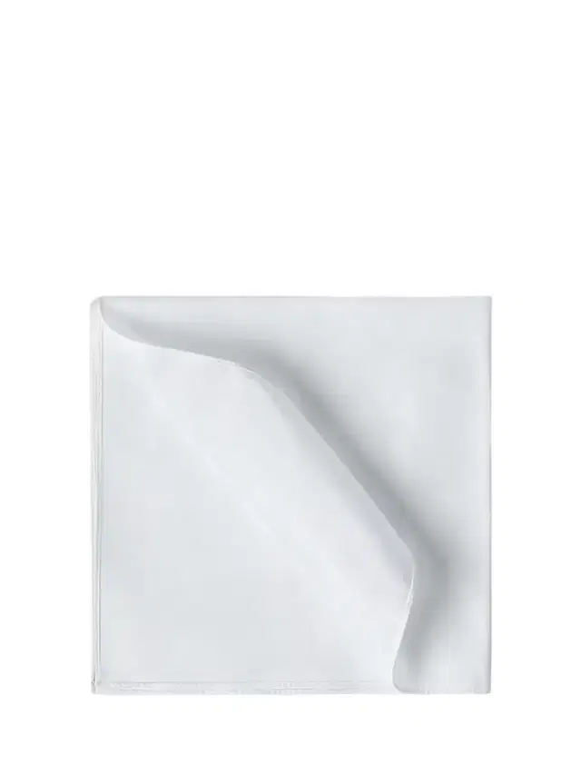 Brunello Cucinelli Men's Sea Island Cotton Twill Pocket Square for Tuxedo - White