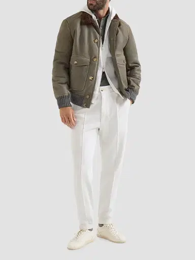Brunello Cucinelli Men's Virgin Wool, Silk and Cotton Piqué Polo Shirt | Thumbnail 6 Brunello Cucinelli Men's Virgin Wool, Silk and Cotton Piqué Polo Shirt | Thumbnail 6